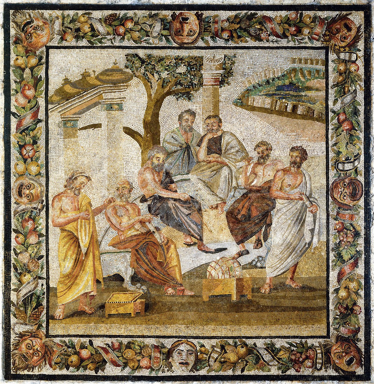 Académie platonicienne. Mosaïque de Pompéi - Classical Antiquities