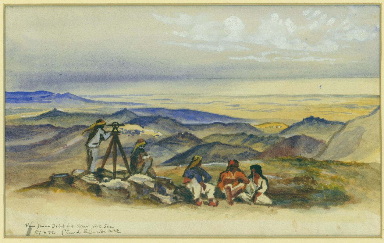 Vue de Jebel Bir Asur vers la mer, 1872 - Claude Conder
