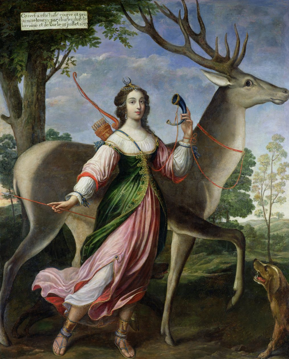 Marie de Rohan-Montbazon (1600-79) duchesse de Chevreuse en Diane chasseresse - Claude Deruet