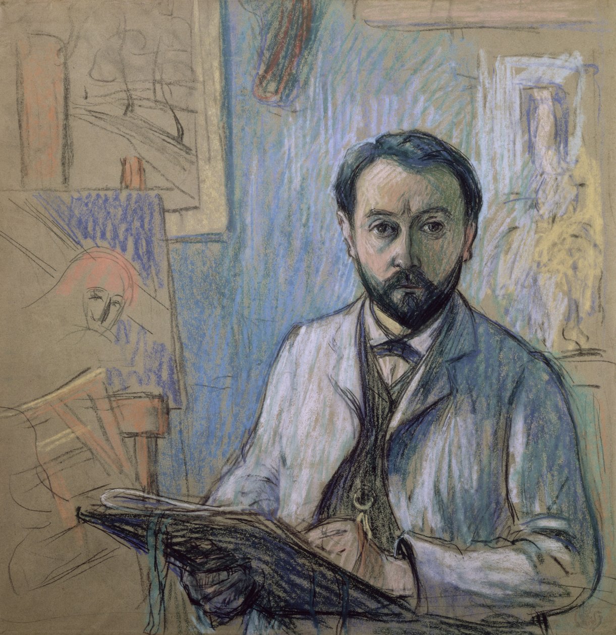 Autoportrait dans son atelier, 1889 - Claude Emile Schuffenecker