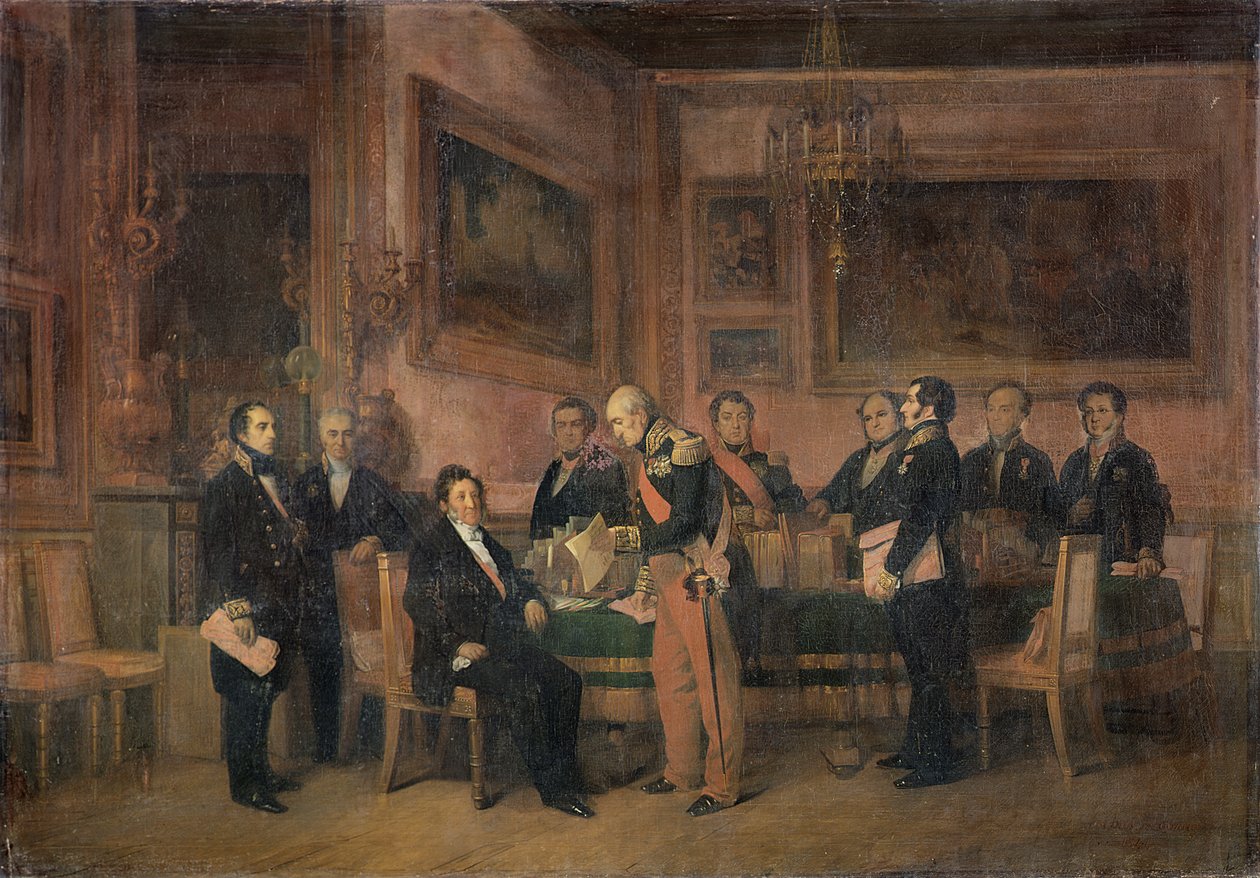 Conseil des ministres aux Tuileries signant la loi de régence, 15 août 1842, 1844 - Claude Jacquand