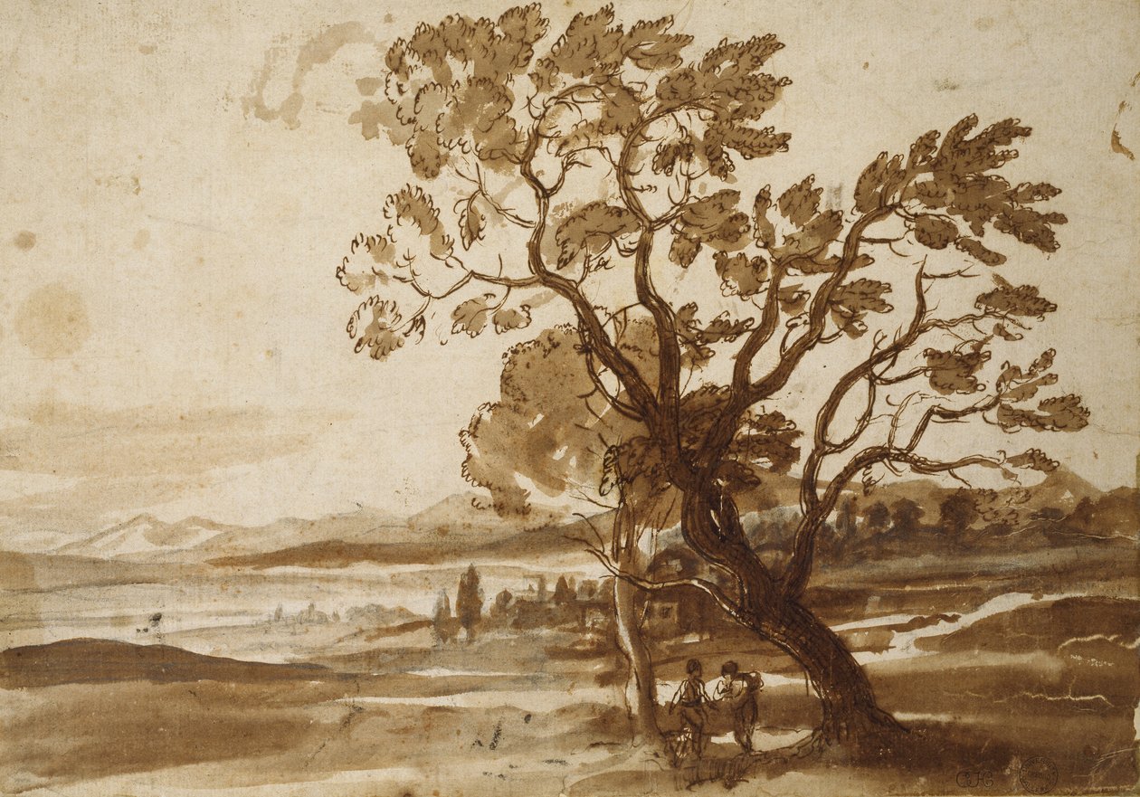 Paysage avec deux arbres, c.1638 - Claude Lorrain