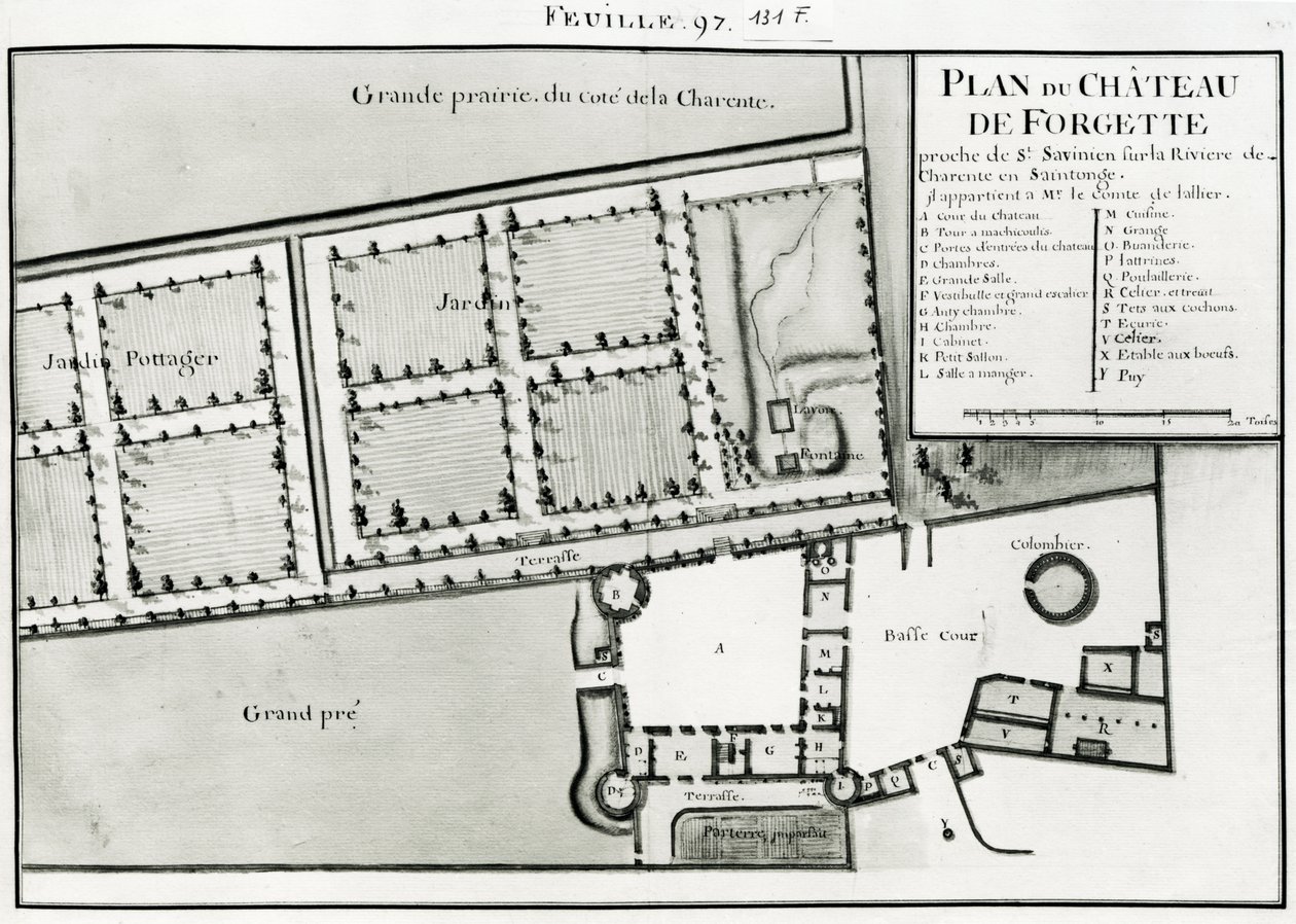 Fol.97 Plan du Château de Forgette, près de Saint-Savinien, du 