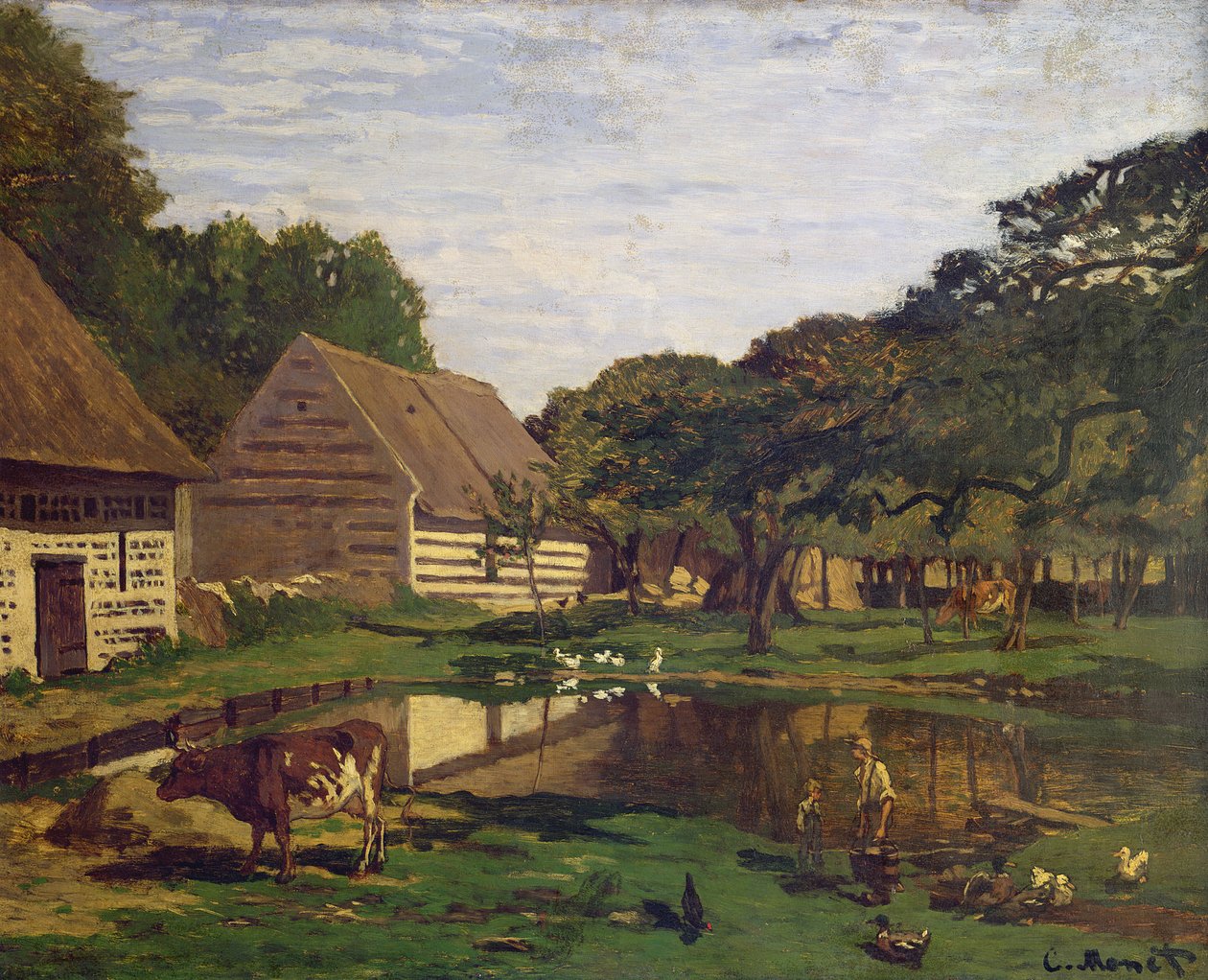 Une cour de ferme en Normandie, vers 1863 - Claude Monet