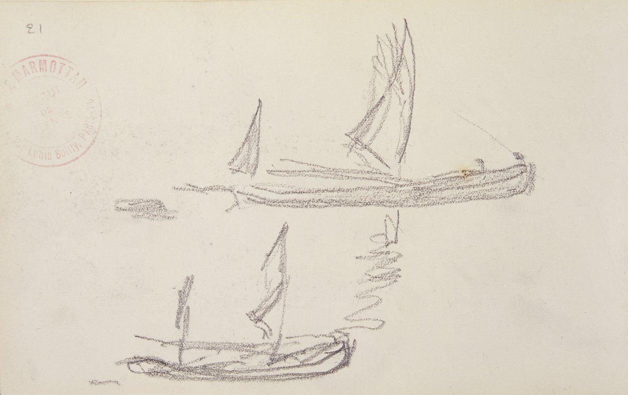 Étude pour la série de Londres, bateaux sur la Tamise - Claude Monet