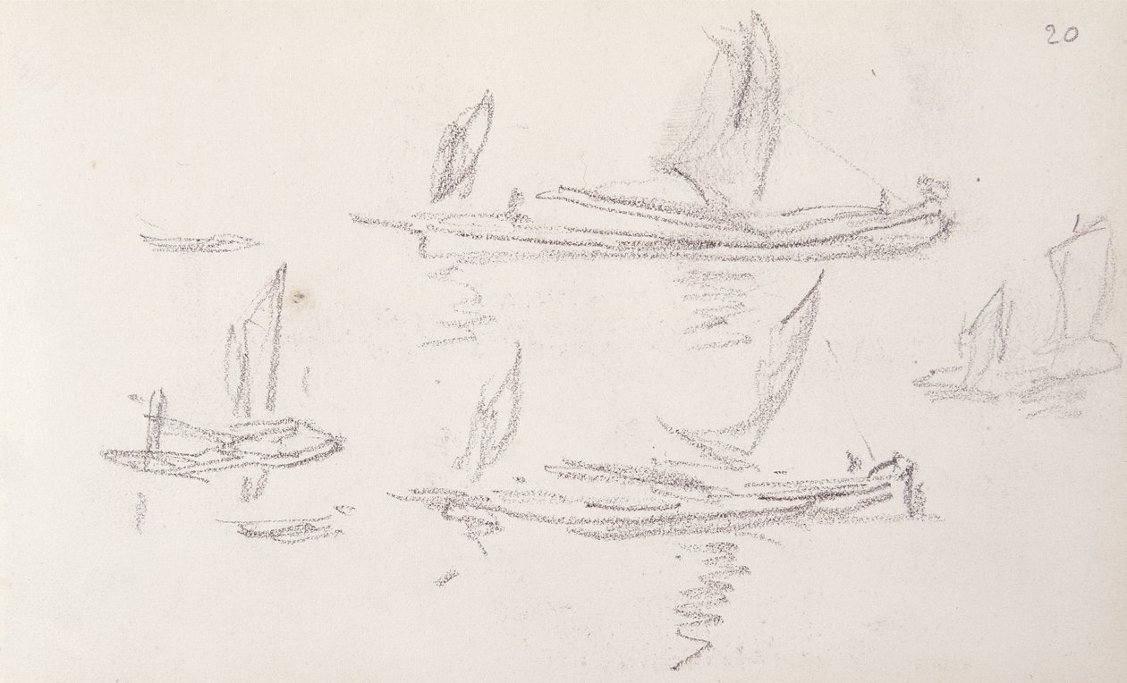 Étude pour la série de Londres, Bateaux sur la Tamise - Claude Monet