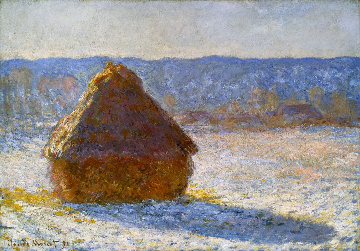 Meule dans la Neige du Matin - Claude Monet