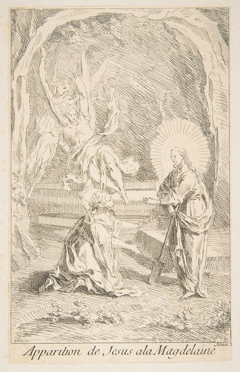 Le Christ apparaissant à Marie-Madeleine. Créateurs : Claude Gillot, Jacques Gabriel Huquier - Claude Gillot, Jacques Gabriel Huquier