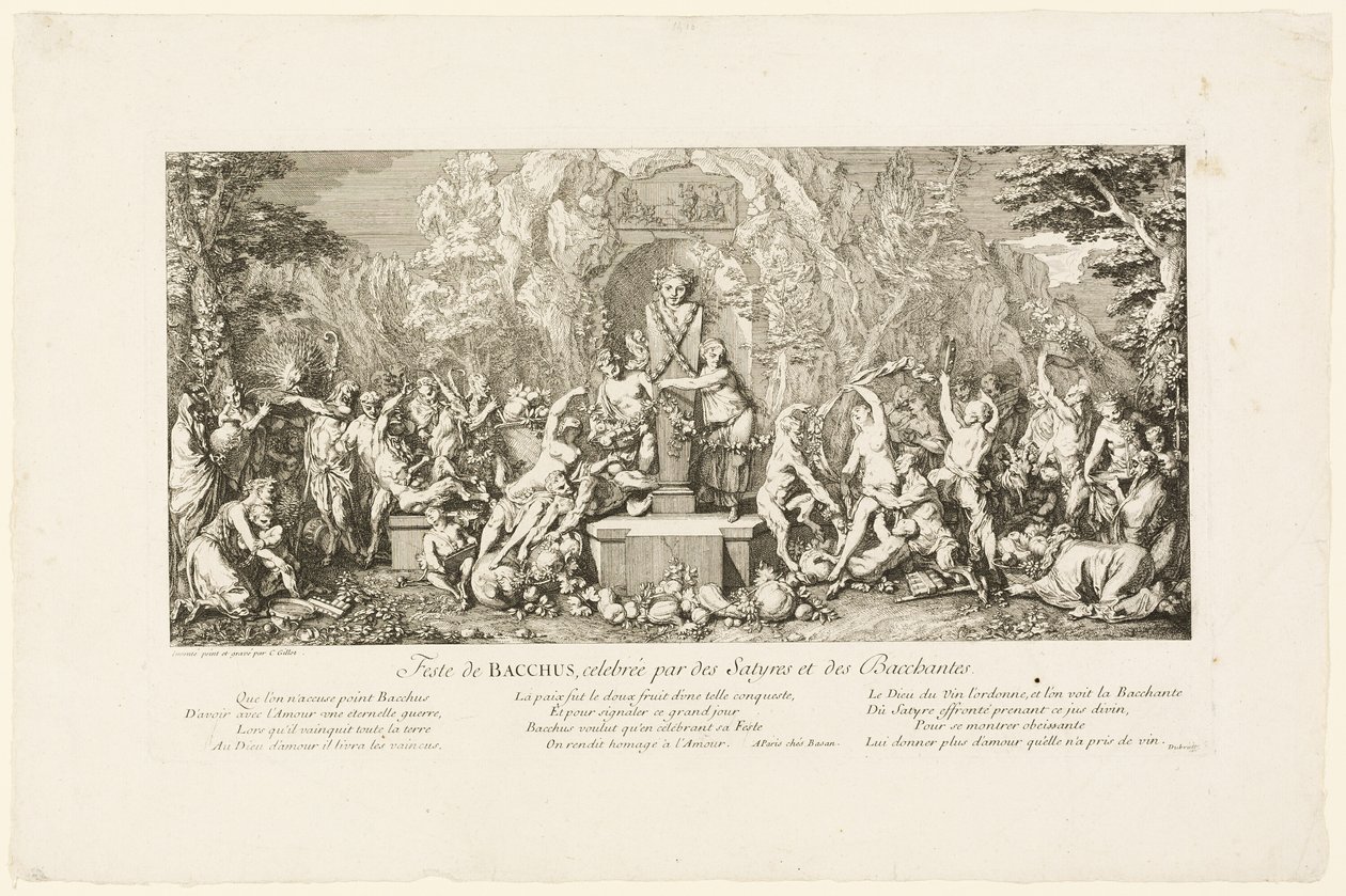 Fête de Bacchus célébrée par les satyres et les bacchantes - Claude Gillot