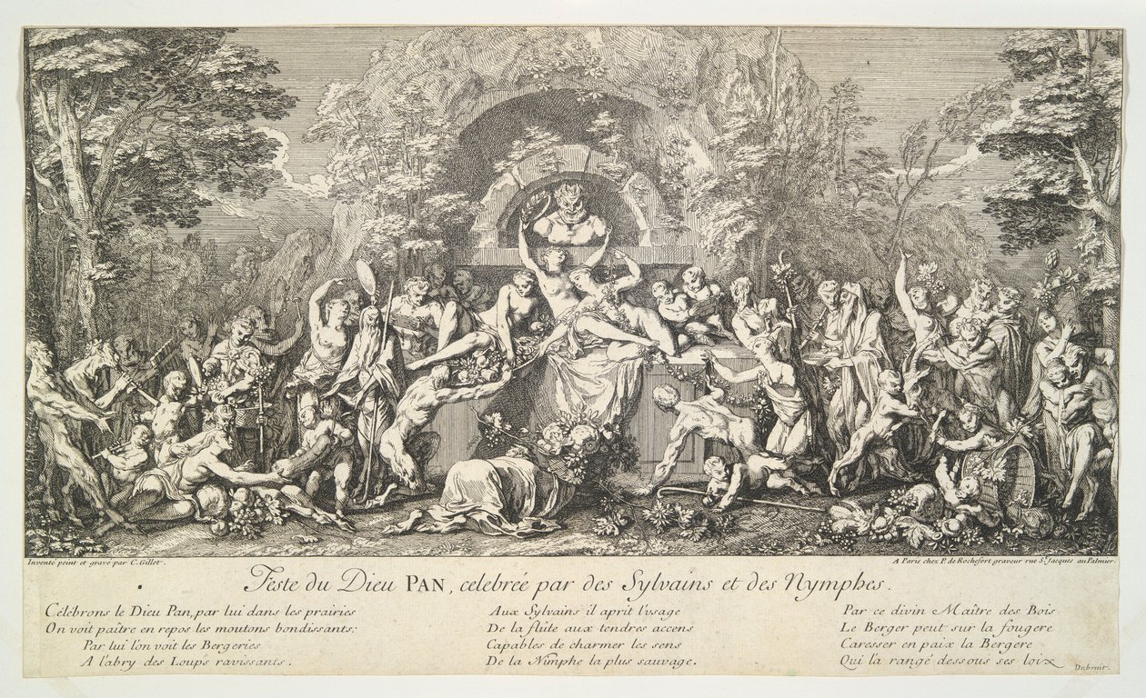 Fête du Dieu PAN, célébrée par des Sylvains et des Nymphes - Claude Gillot