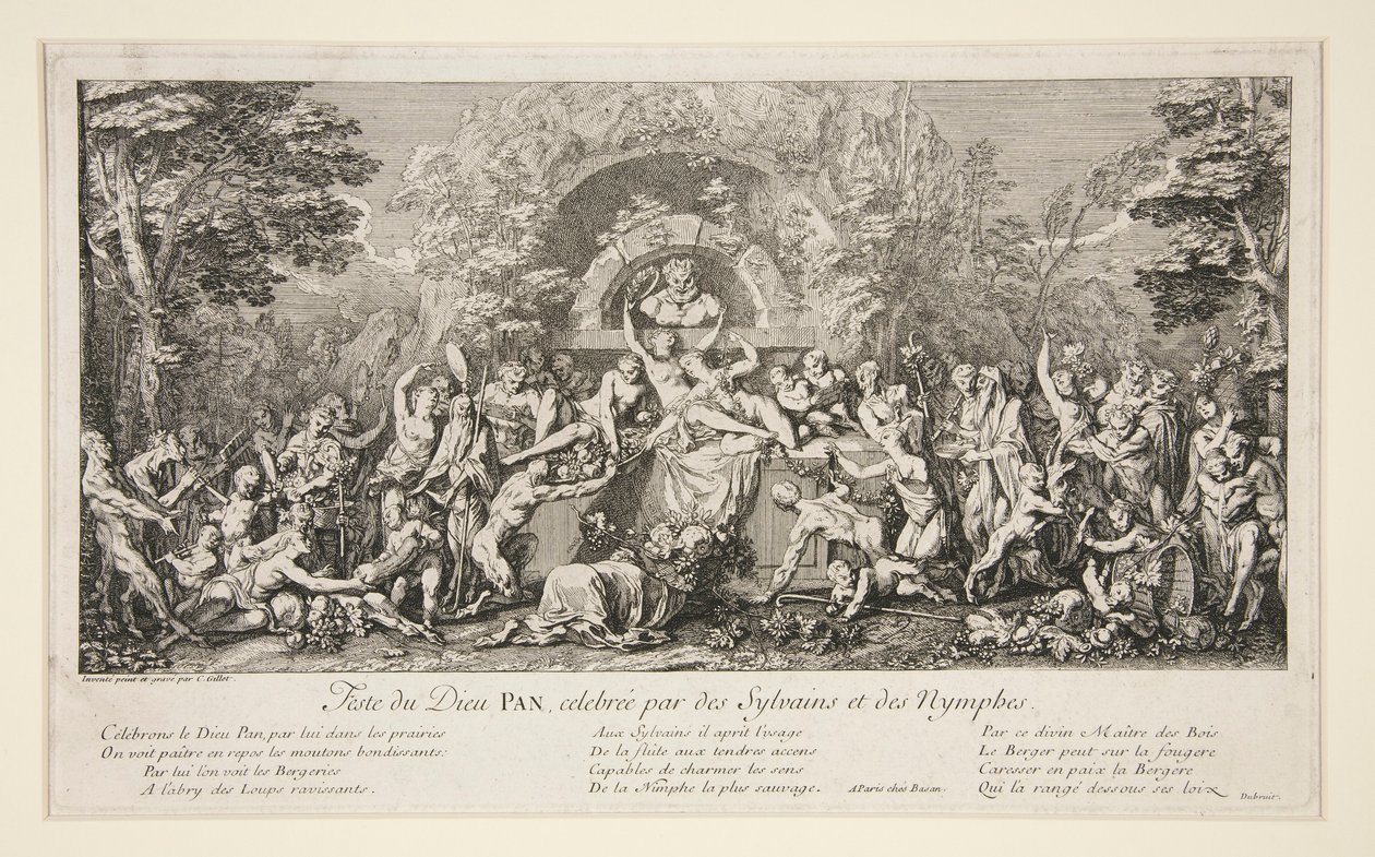 Fête du dieu Pan, célébrée par des Sylvains et des Nymphes - Claude Gillot