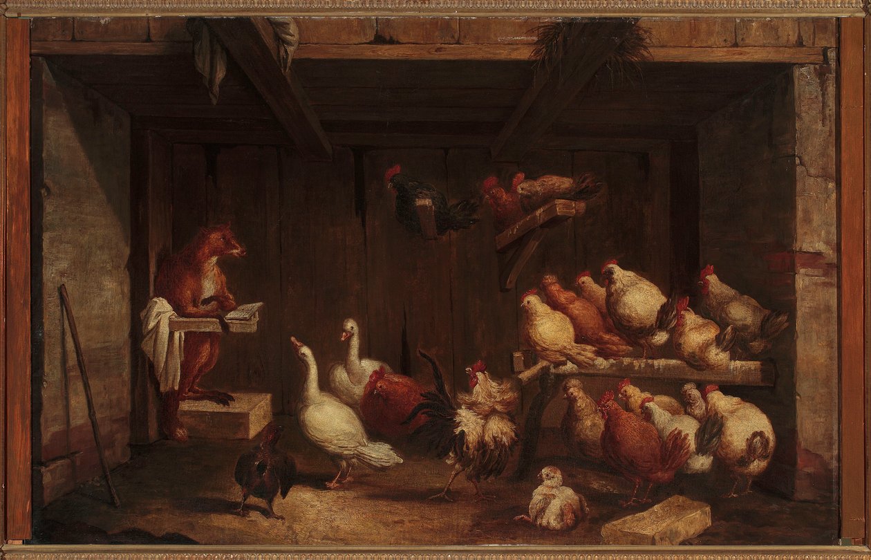 Le sermon du renard aux oiseaux - Claude Gillot