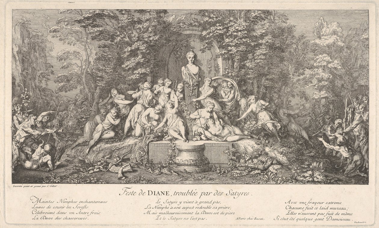 La fête de Diane, troublée par des Satyres - Claude Gillot