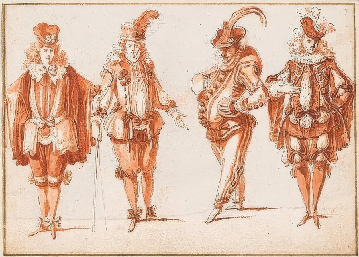 Quatre figures costumées - Claude Gillot