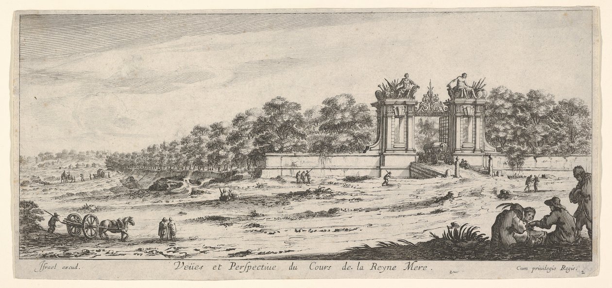 Vue de la porte de la résidence de la Reine Mère, de la série Vues et nouvelles..., vers 1644 - Claude Goyrand