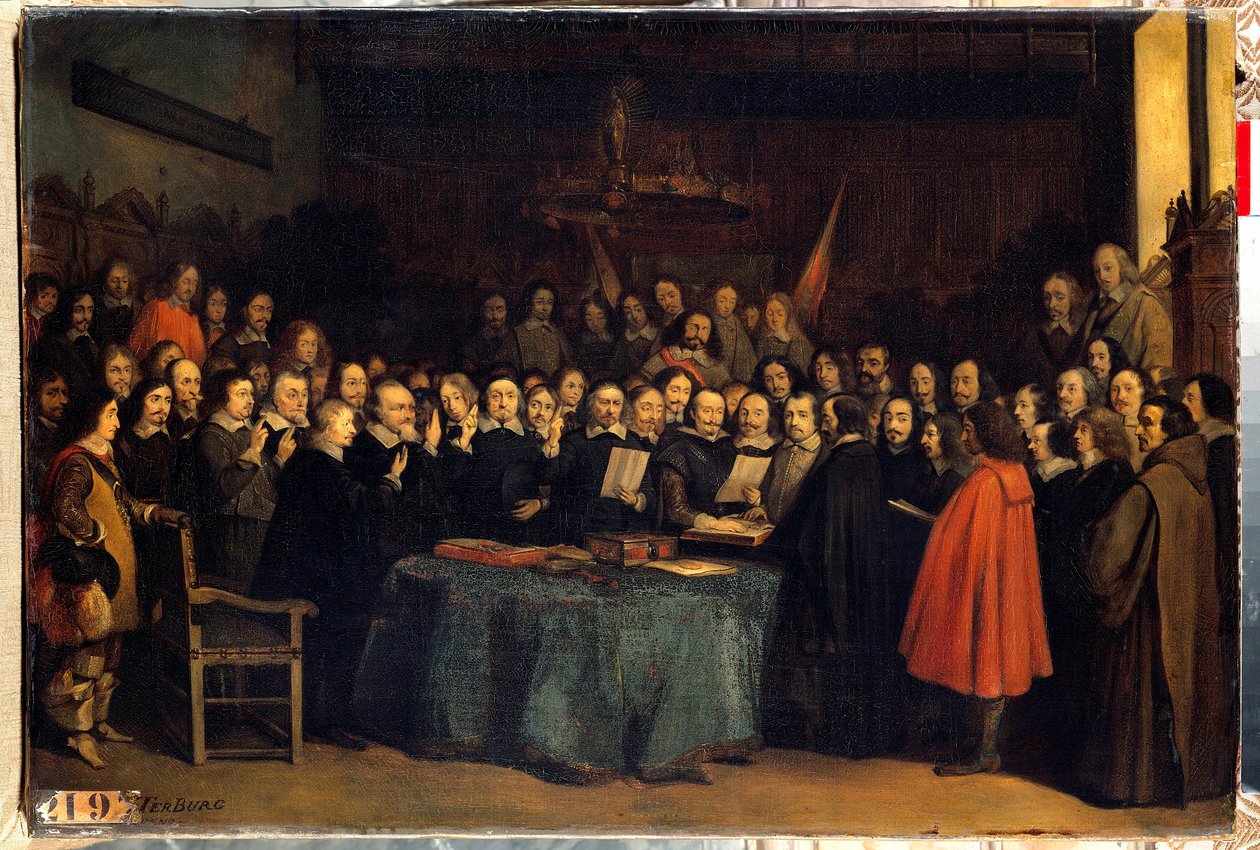 La paix de Westphalie, la prestation de serment après la ratification de la paix entre les Espagnols et les Néerlandais, à l