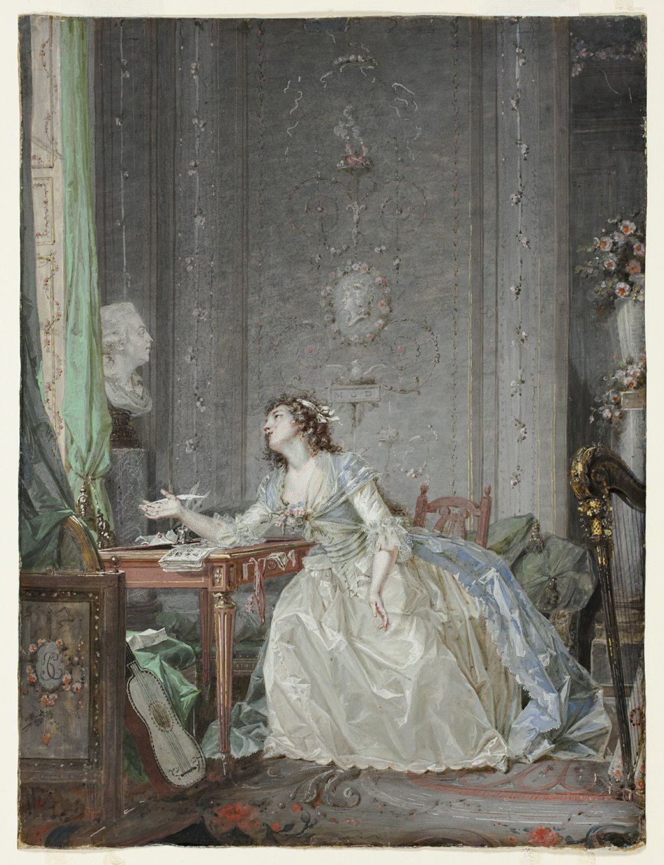 Intérieur avec un portrait d