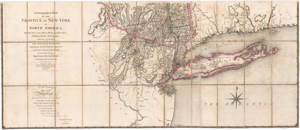 Carte chorographique de la province de New-York par Sauthier [Partie inférieure de la carte] - Claude Joseph Sauthier