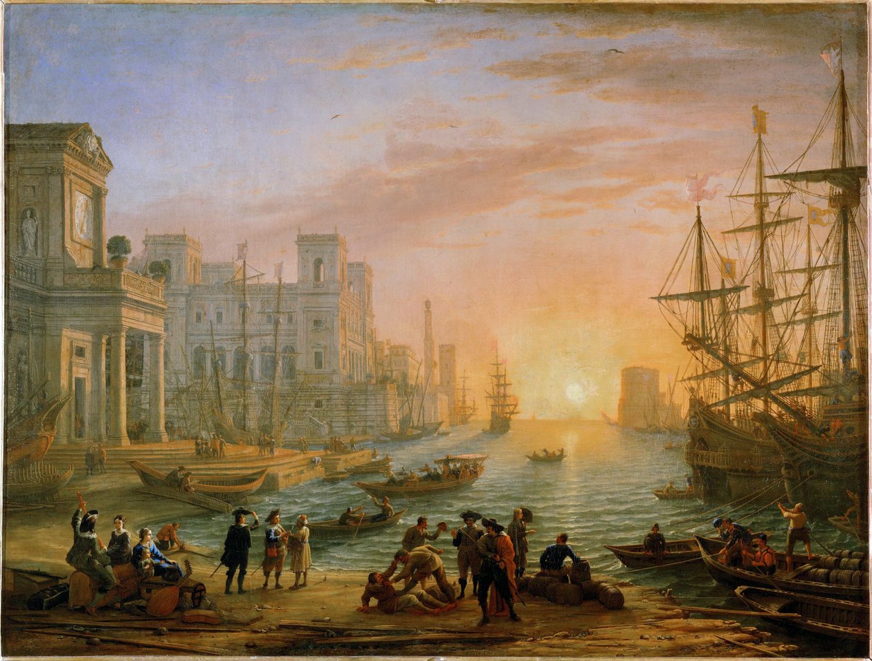 Port de mer, soleil couchant … - Claude Lorrain (1600 82)