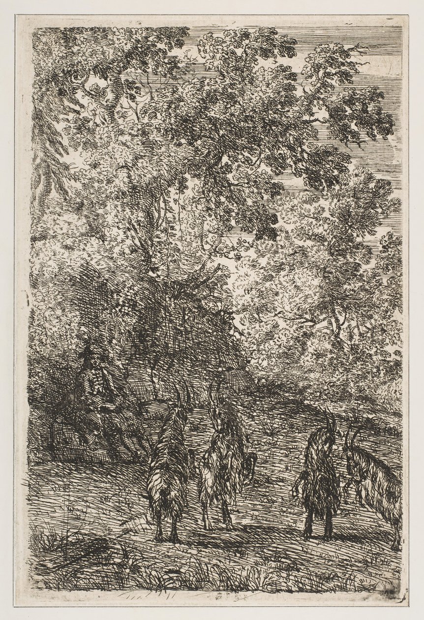 Quatre chèvres section gauche des Chèvres, vers 1630-33 - Claude Lorrain