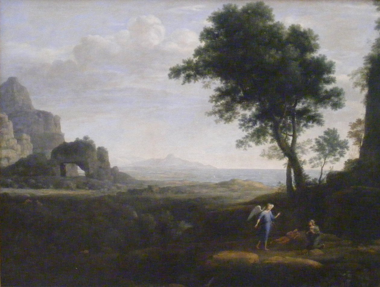 French : Hagar et Ismaël dans le désert Hagar and Ismael in the desert - Claude Lorrain