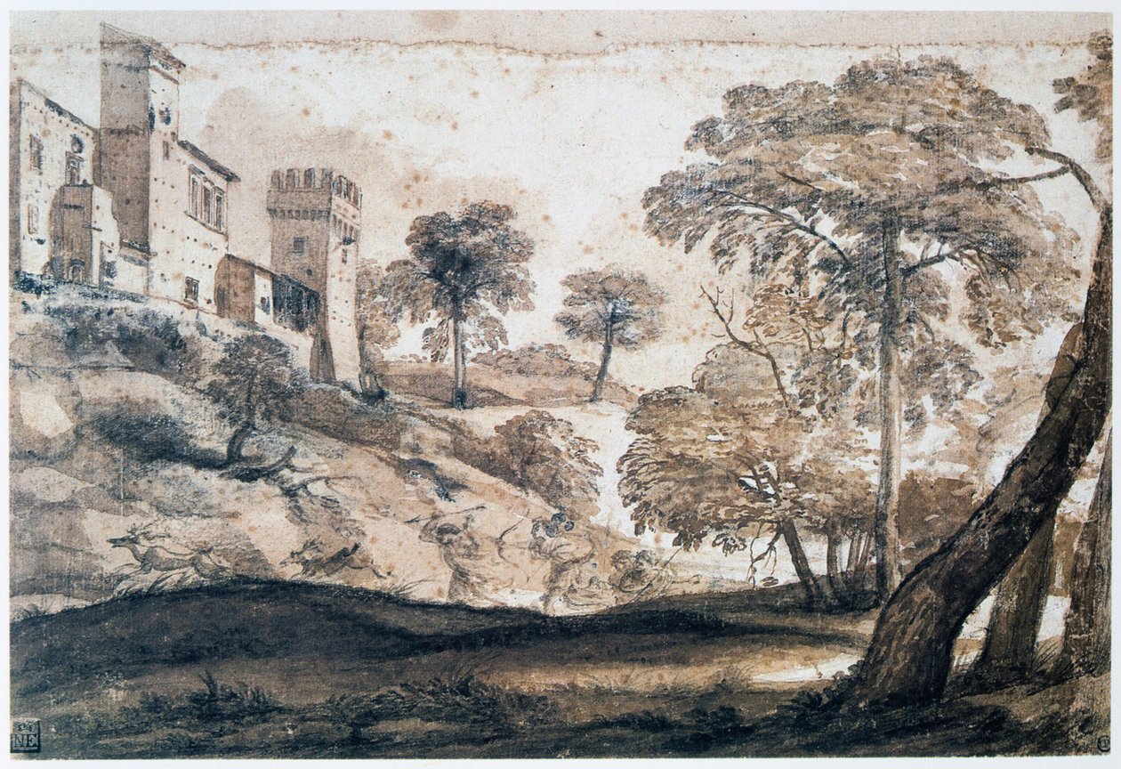 Chasse au cerf, milieu-fin du 17e siècle - Claude Lorrain