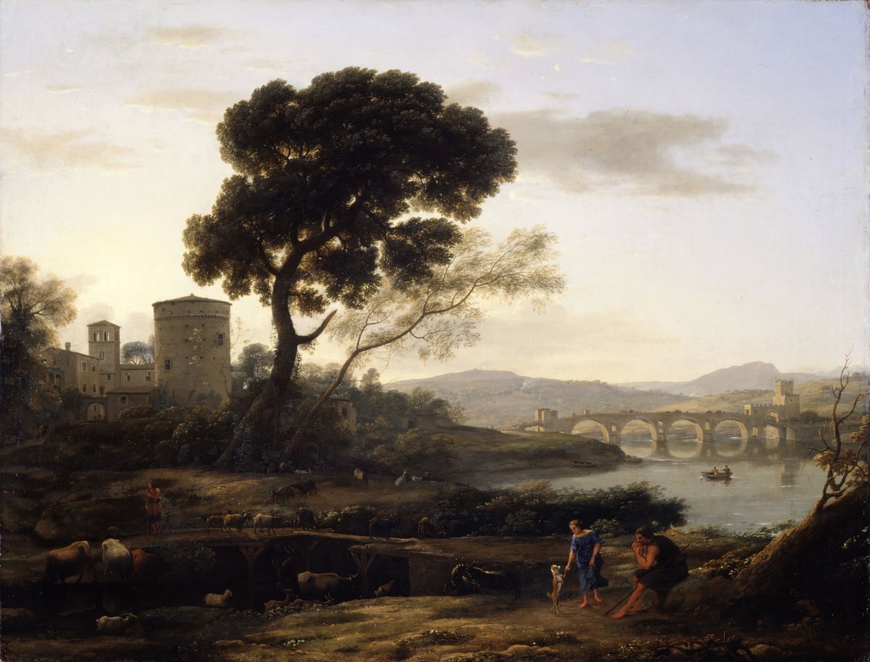Paysage près de Rome avec vue sur le Ponte Molle - Claude Lorrain