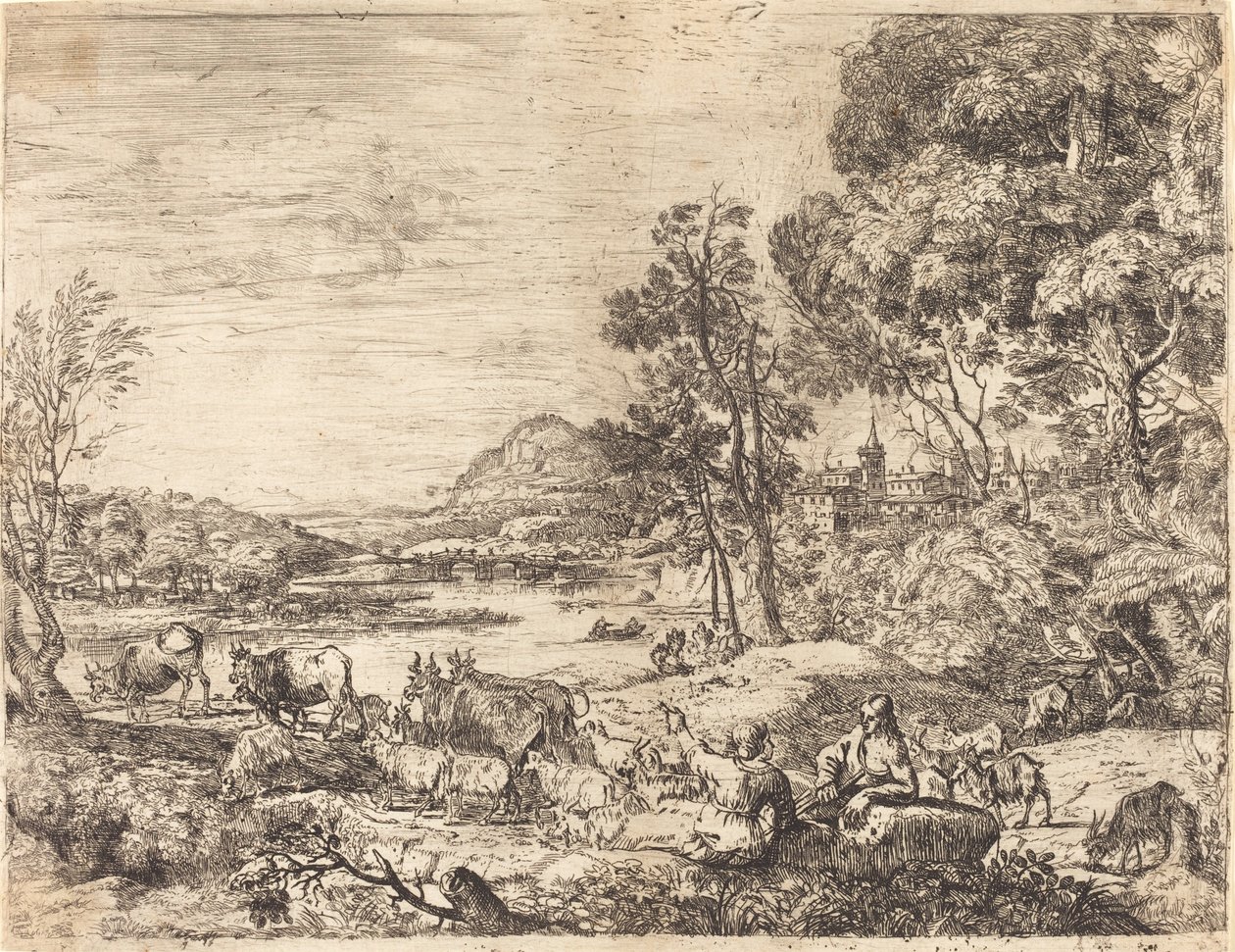 Berger et bergère conversant - Claude Lorrain