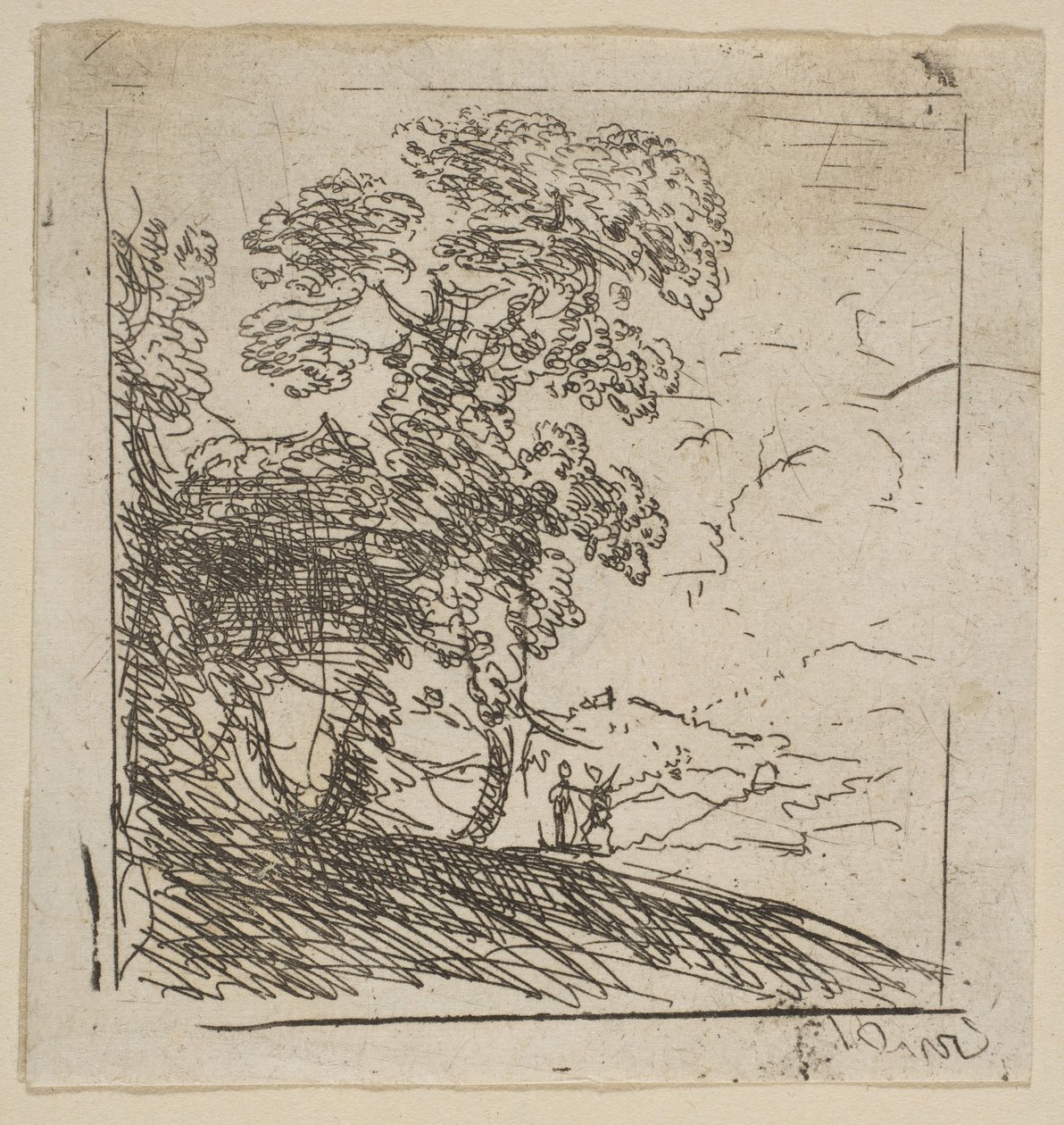 Les Deux Paysages Arbre Droit, ca. 1630 - Claude Lorrain