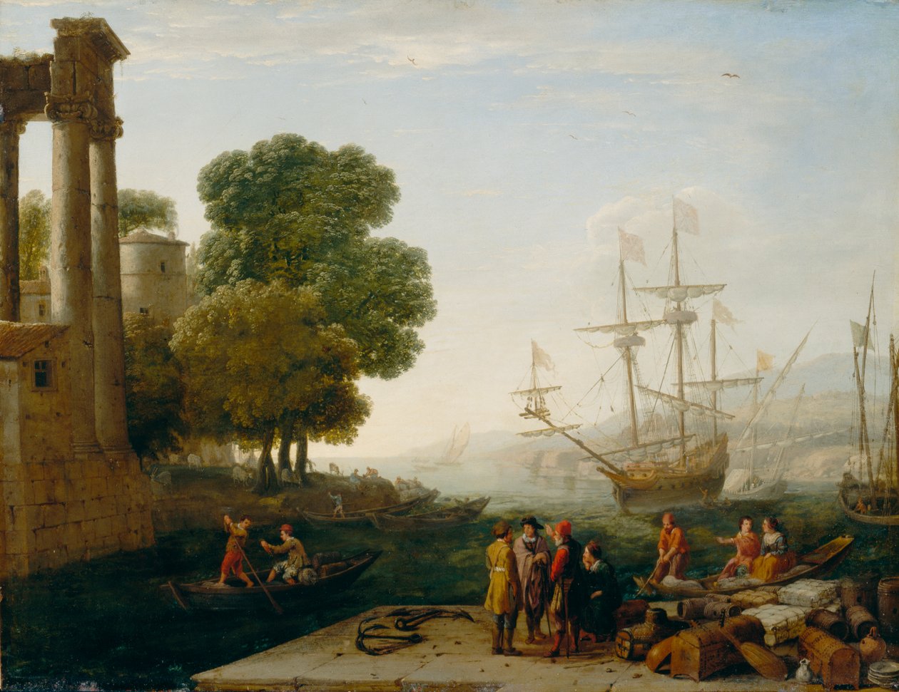 Un port au coucher du soleil, 1643 - Claude Lorrain