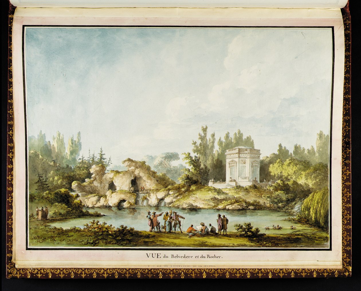 Vue du Belvédère et du Rocher, du Recueil des plans du Petit Trianon par Richard Mique - Claude Louis Chatelet