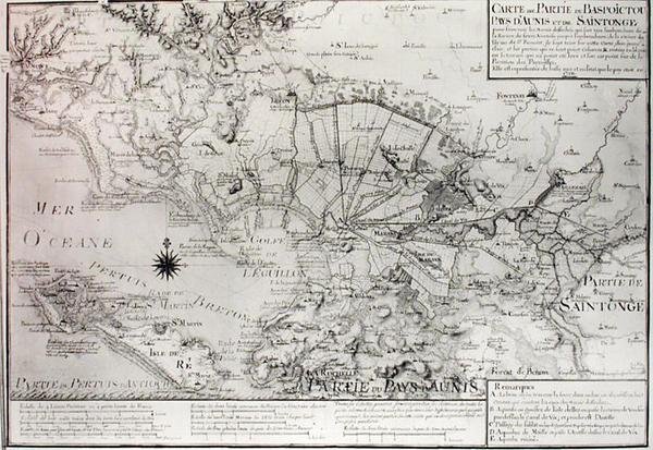 Atlas 131 H f.42 Carte du Bas Poitou, Aunis et Saintonge avec les marais de la baie de l