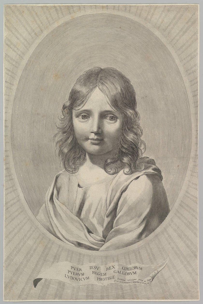 Buste de Jésus enfant dans un ovale - Claude Mellan