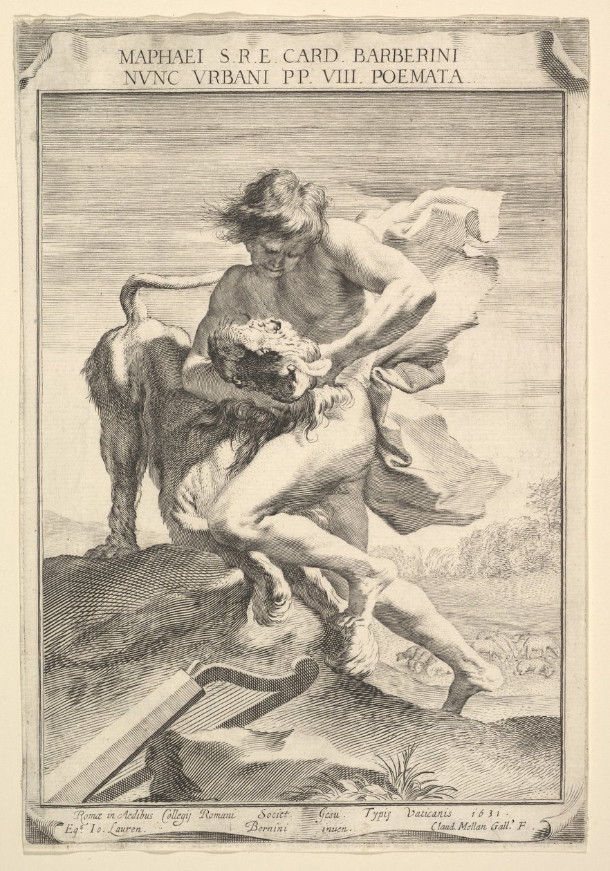 David étranglant le lion - Claude Mellan