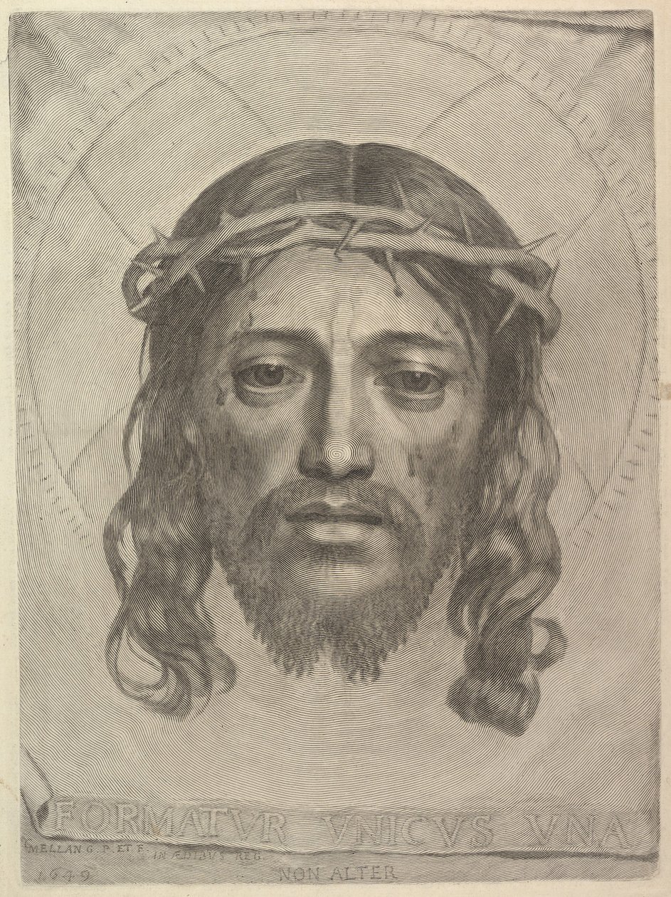 Visage du Christ sur le tissu de Sainte Véronique - Claude Mellan