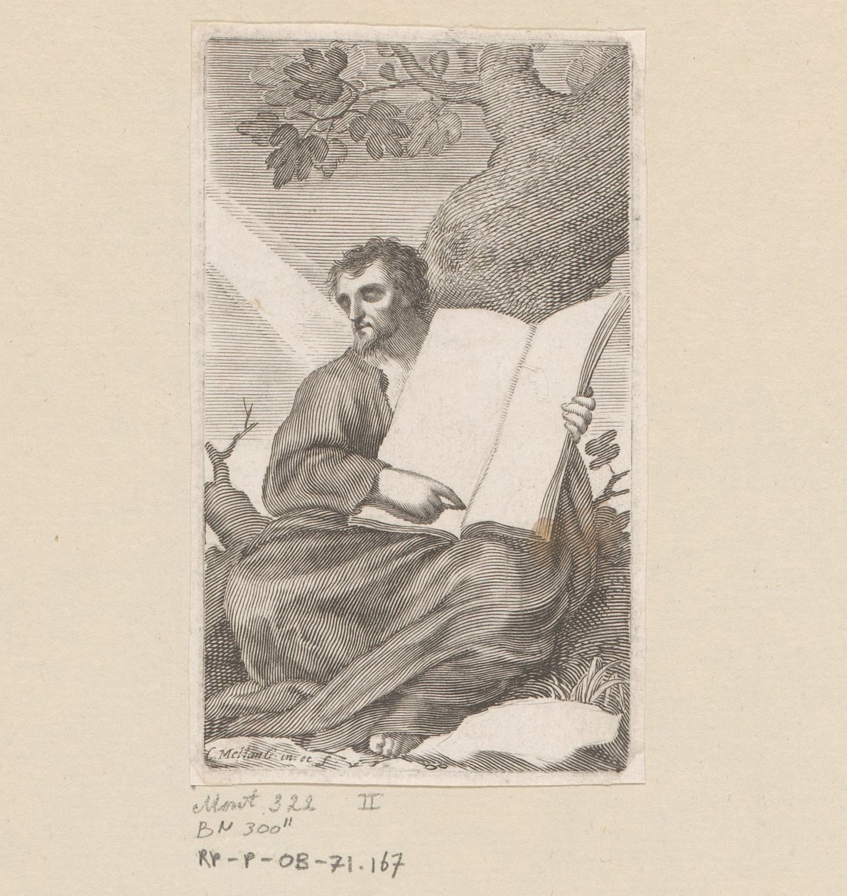 Saint Augustin assis au pied d