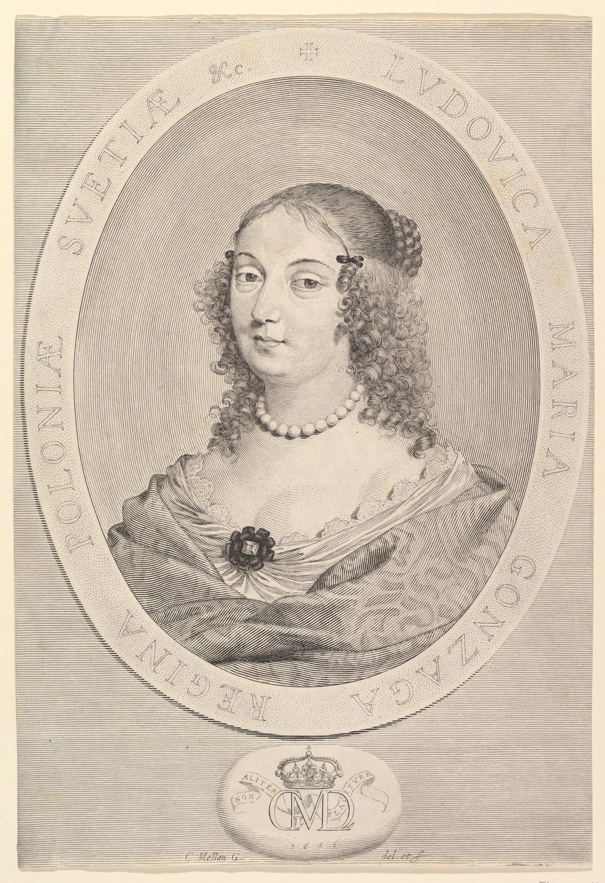 Ludovica Maria Gonzaga, Reine de Pologne - Claude Mellan