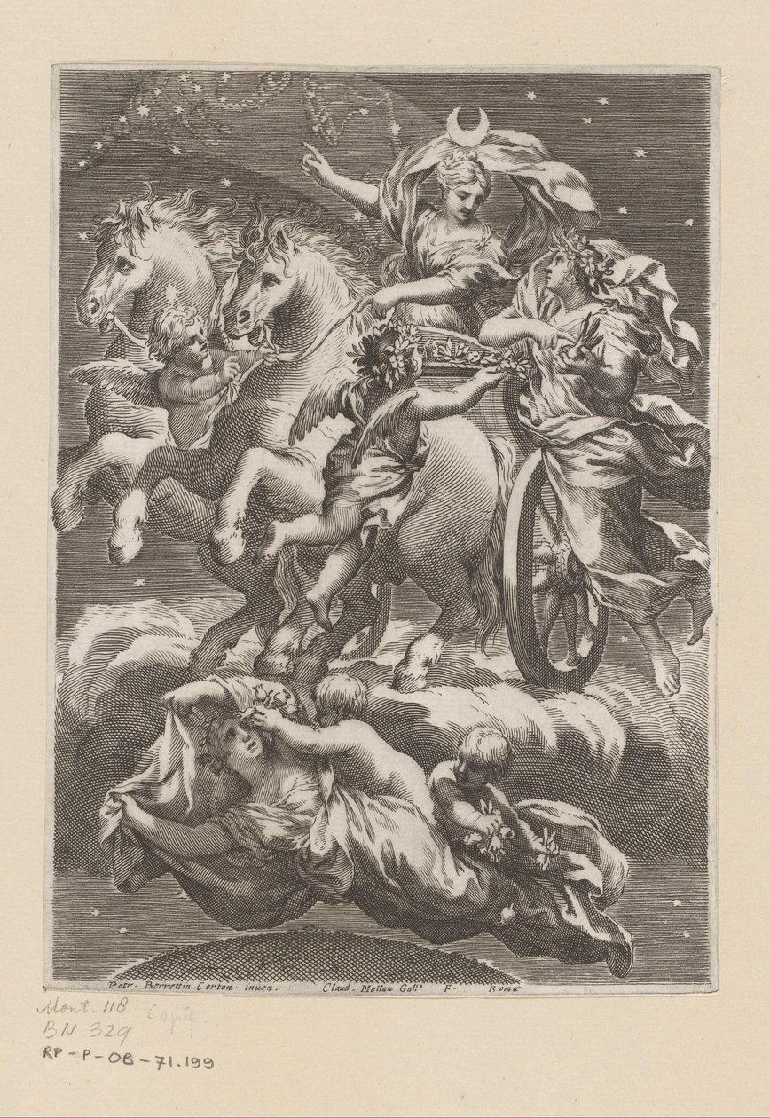 Personnification de la Lune sur son char - Claude Mellan