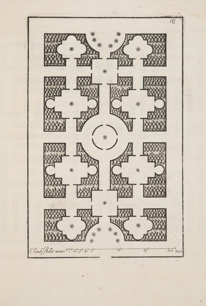 Design pour Parterre, de Theatre des Plans et Jardinages, pub.1652 - Claude Mollet