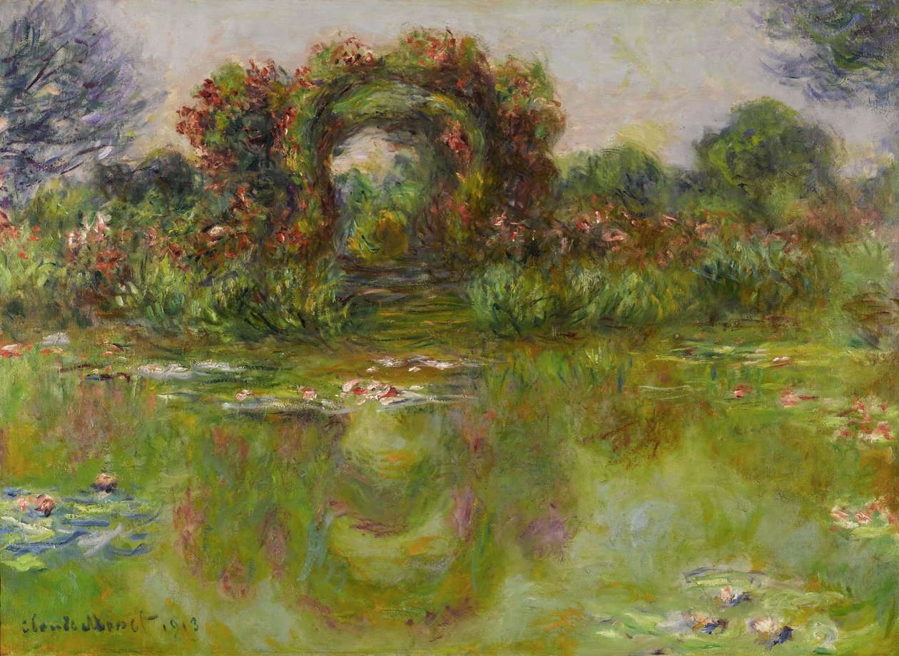 Bassin aux Nymphéas, les Rosiers, 1913 - Claude Monet