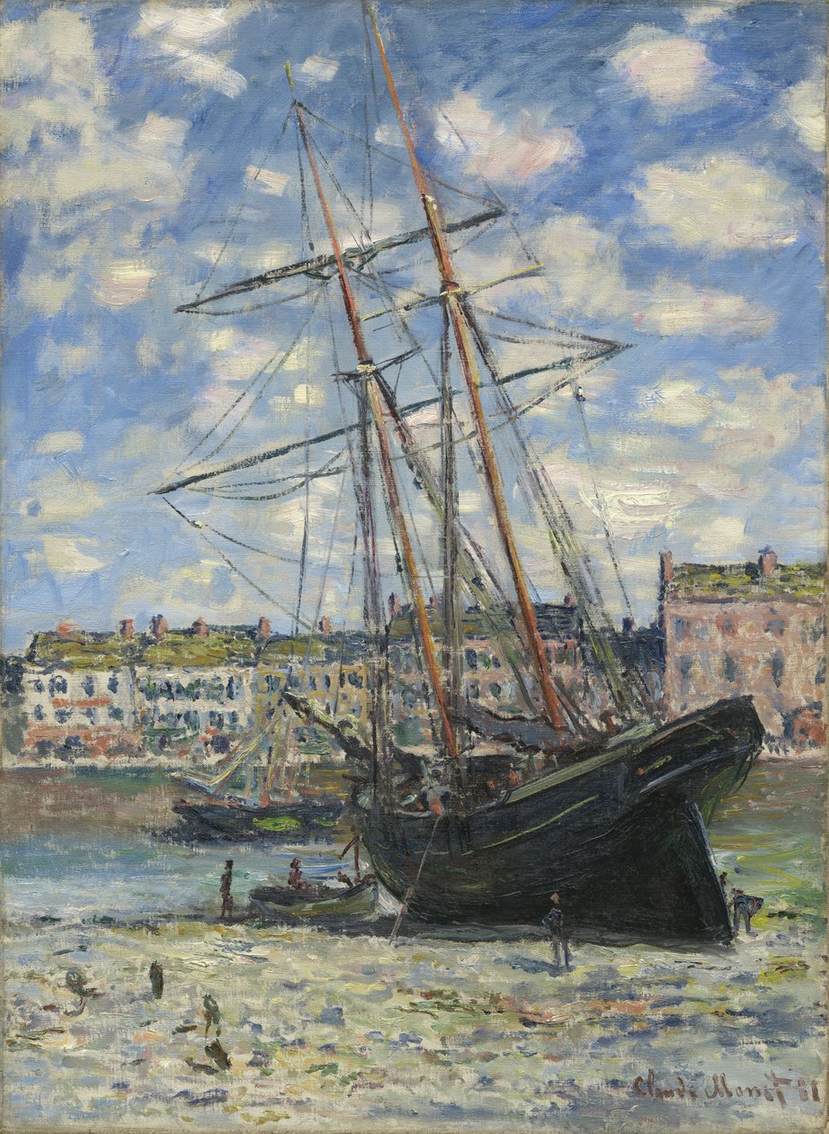 Un bateau à marée basse - Claude Monet