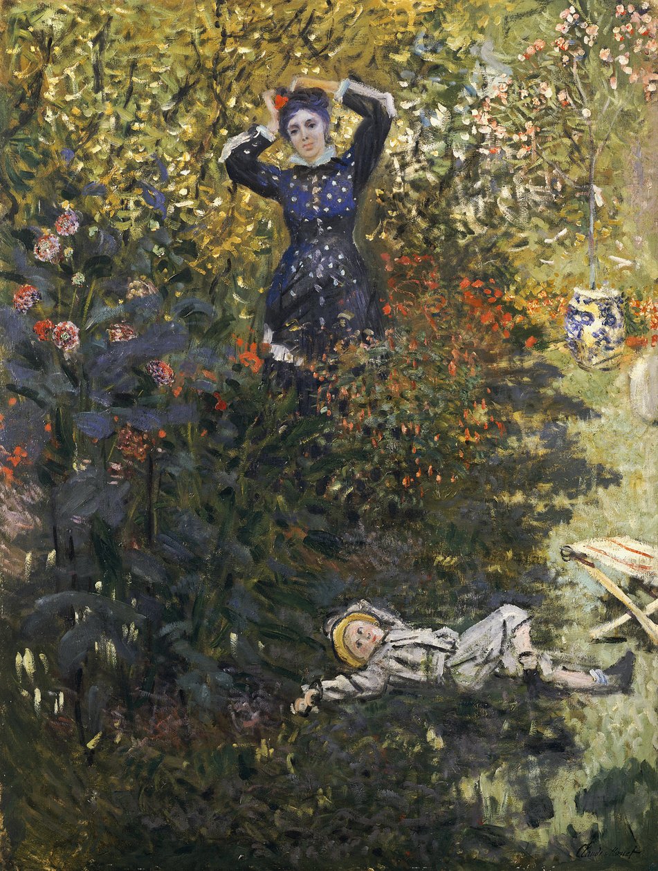 Camille et Jean dans le jardin à Argenteuil - Claude Monet