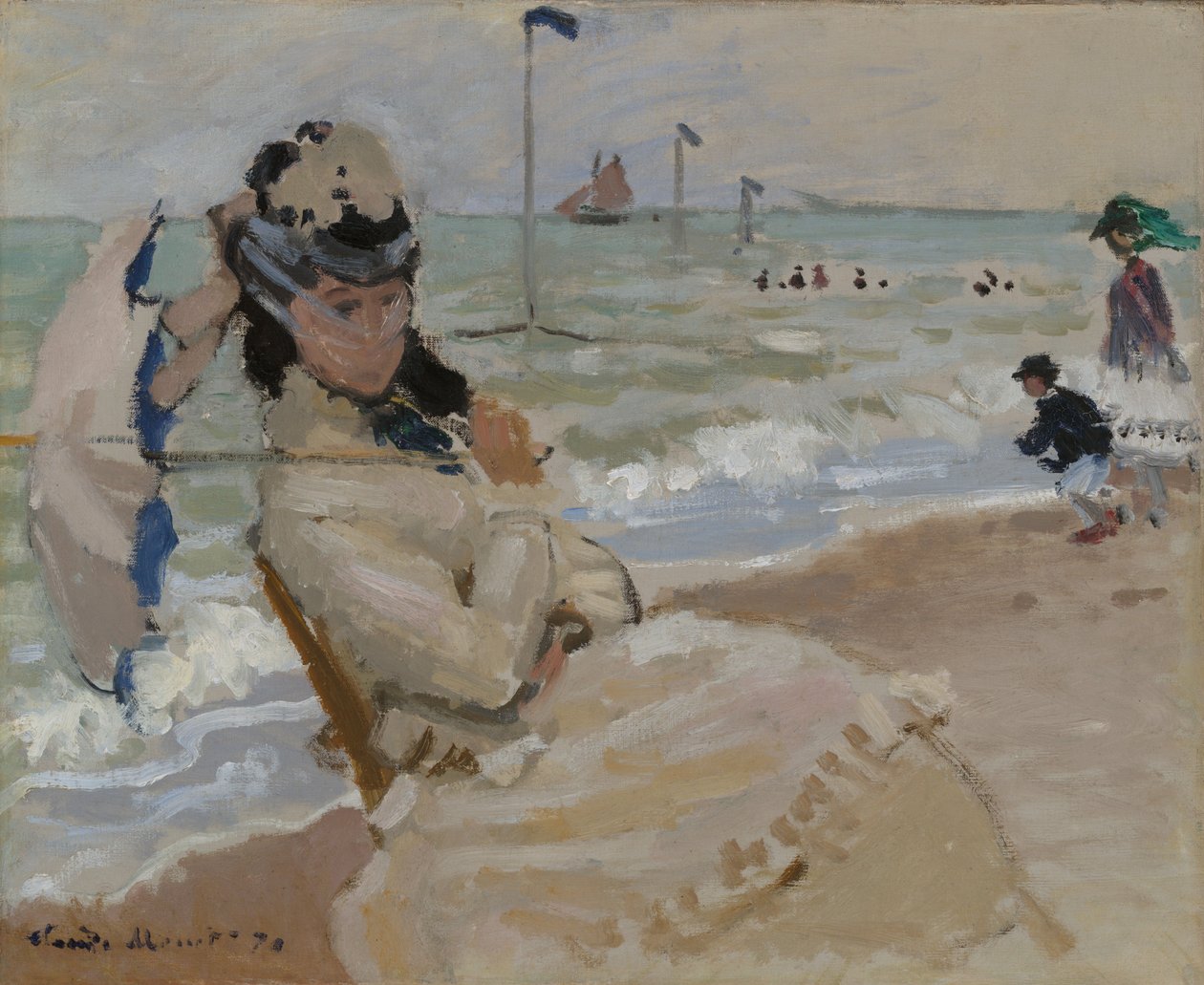 Camille sur la plage à Trouville - Claude Monet