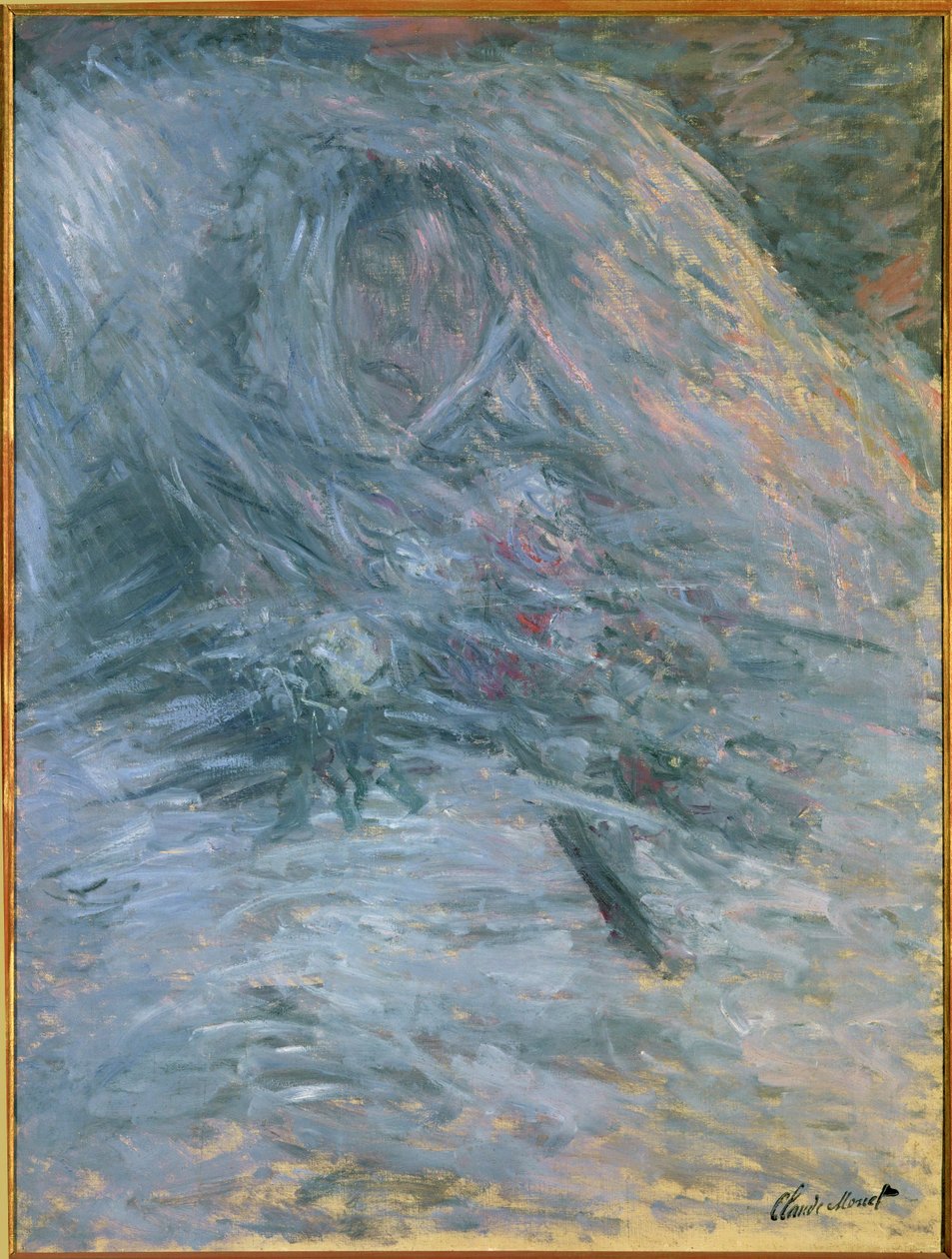 Camille sur son lit de mort (oil on canvas) - Claude Monet