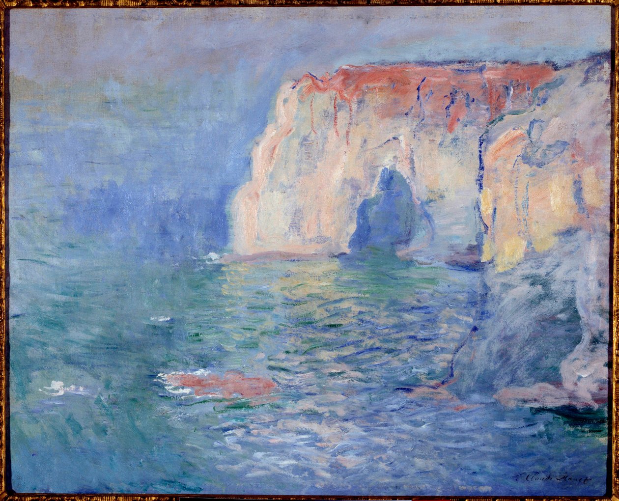 Étretat, la Manneporte, reflets sur l