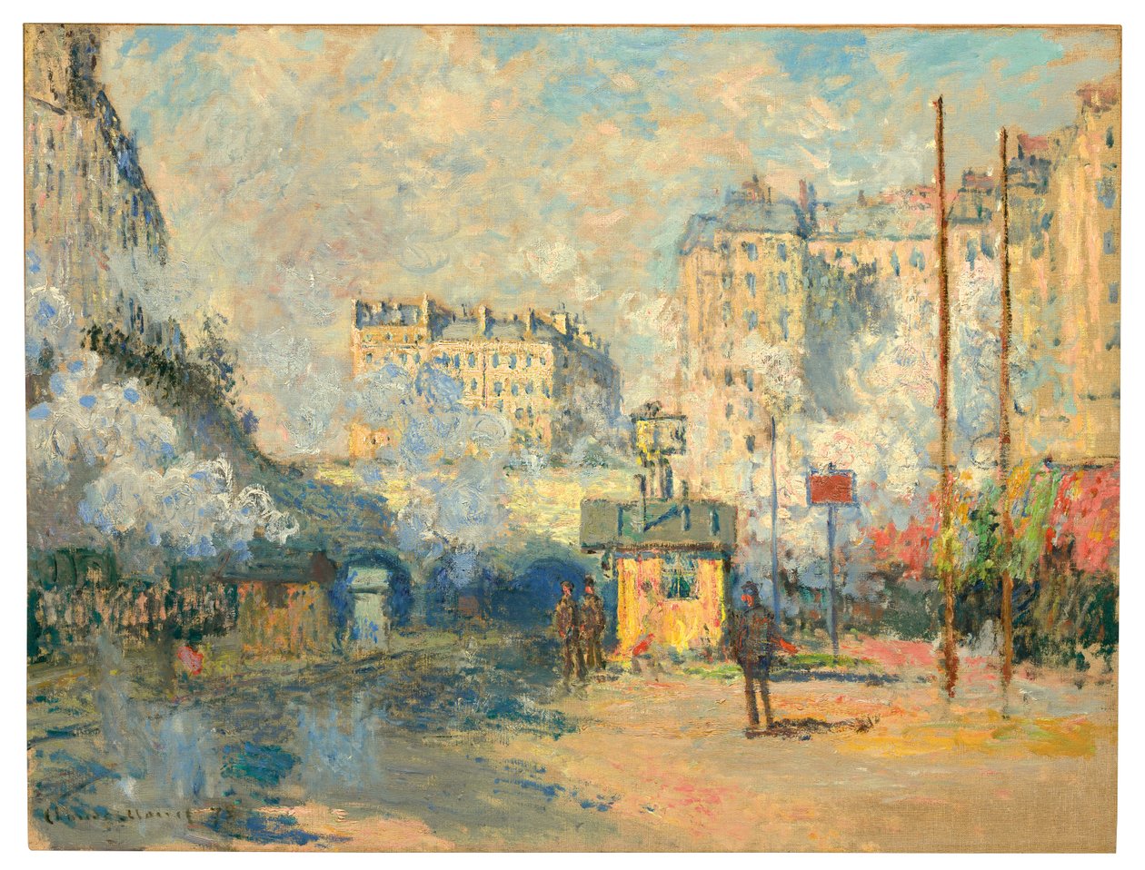 Extérieur de la gare Saint-Lazare, effet de soleil, 1877 - Claude Monet