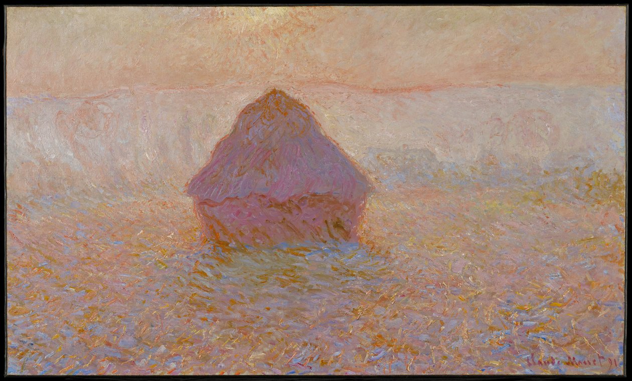 Meule de foin, soleil dans la brume - Claude Monet
