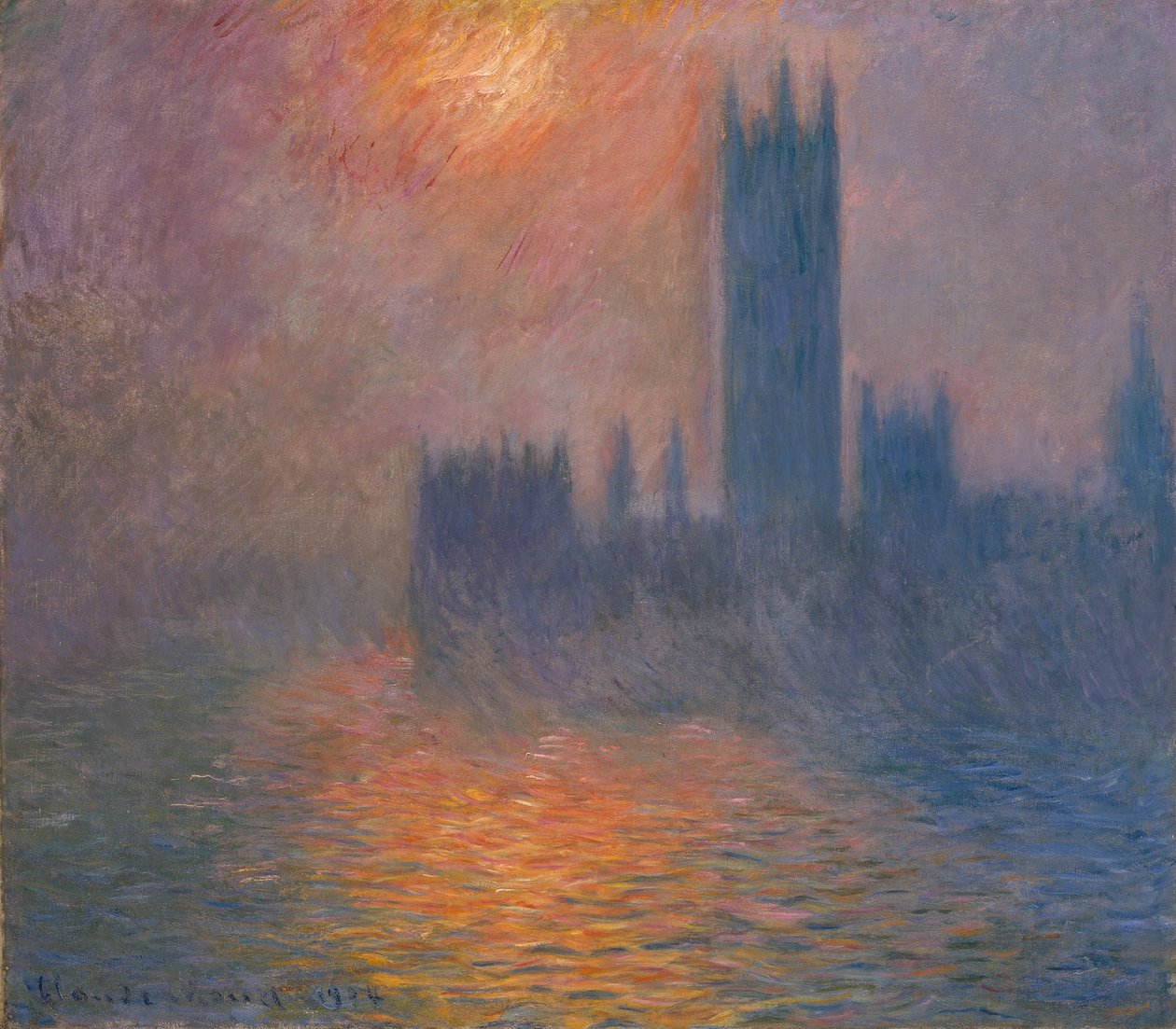 Houses of Parliament. Coucher de soleil, 1900-1901 - Claude Monet