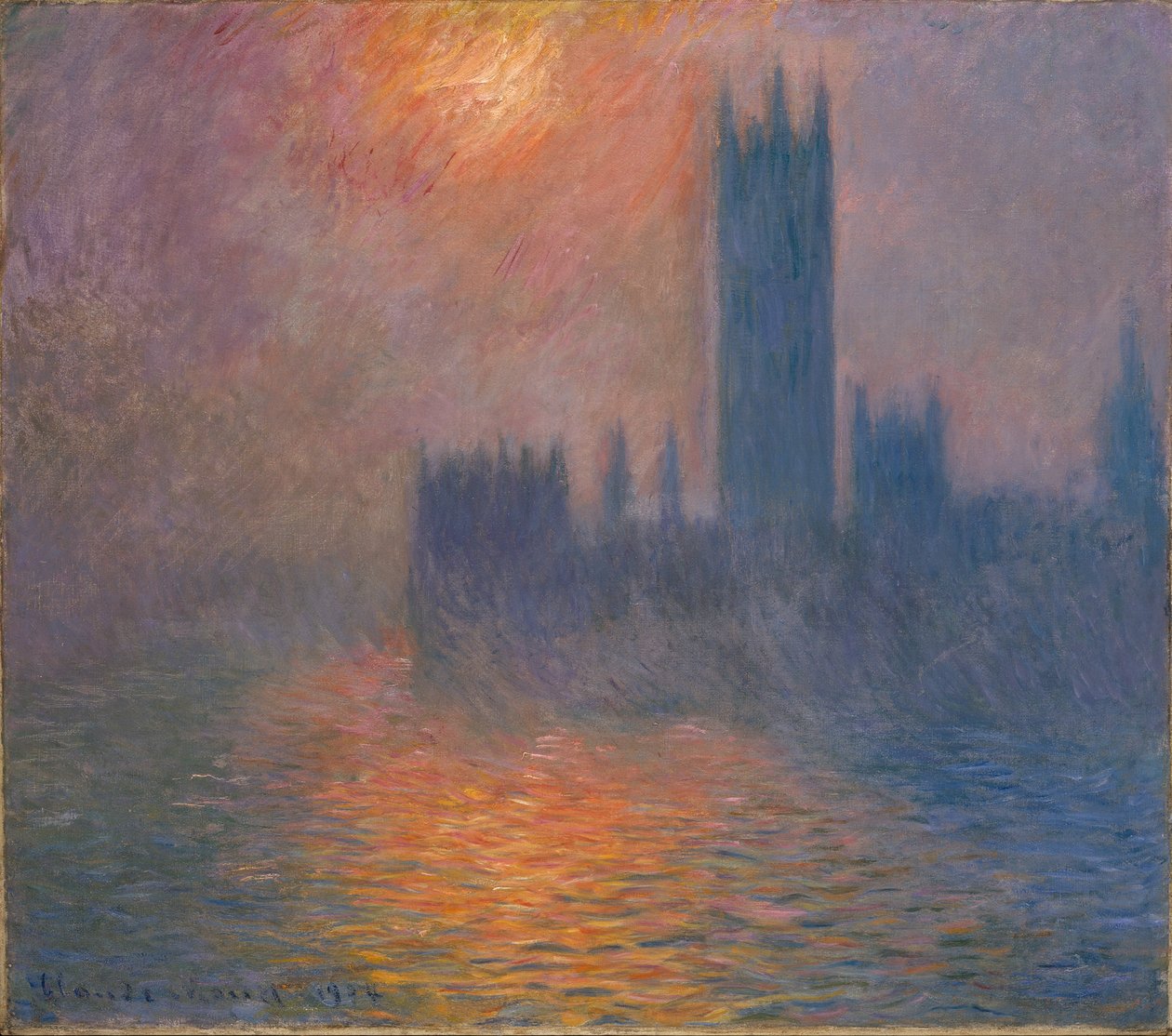 Houses of Parliament, coucher de soleil - Claude Monet