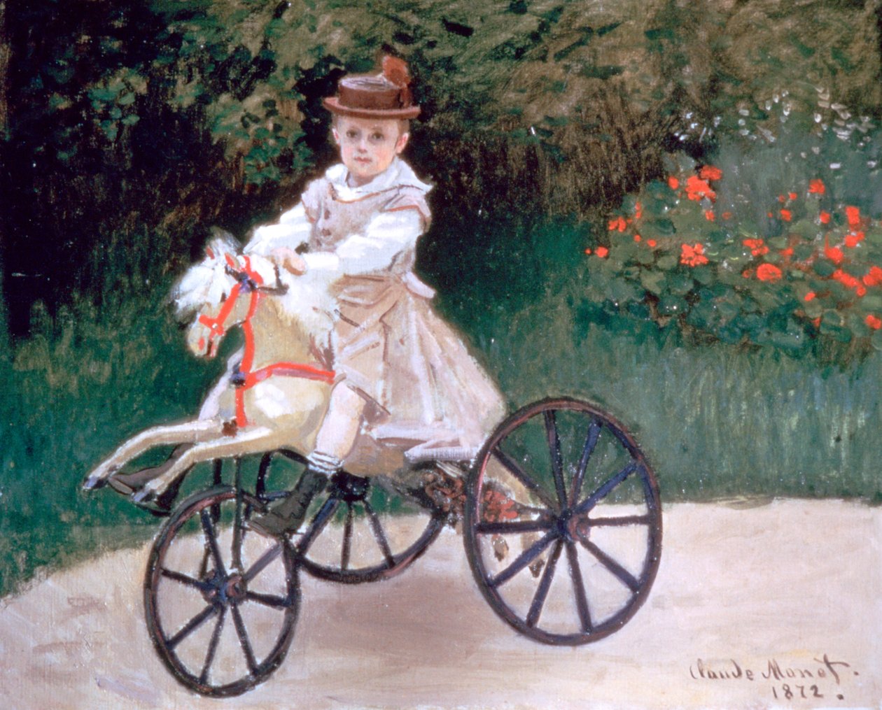 Jean Monet sur un cheval mécanique, 1872 - Claude Monet